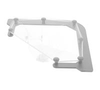 GREENADSCAPE Triangular Kitchen Sink Drain Basket Rack with Adhesive Nano Tape Plastic Filter Net Holder for Food Waste Leftover Storage Detachable Stable Corner Strainer with Mesh Bags Gray