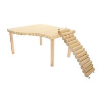 GREENADSCAPE Unique Chinchilla Toy Sturdy Wooden Hamster Platform Interactive Playpen Stress-reliever for Pets Decorative Home Accessory