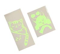 GREENADSCAPE Unique Luminous Sticker Set Creative Cat Switch Sticker PVC Wall Decor Easy Peel Stick Home Decor