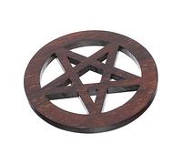 GREENADSCAPE Wooden Pentagram Altar Tile for Rituals Spiritual Practices and Home Decor Unique Craftsmanship for Yoga and Meditation Versatile Use Home Office and Events