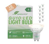 greenandco 10 x LED Bulbs GU10 2.5W 450lm 4000K Neutral White 100° 230V Flicker Free Energy Efficiency Class A Non-Dimmable