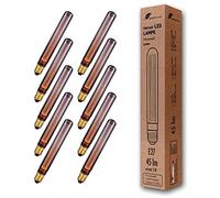 greenandco 10x Decorative LED Vintage Light Bulb | E27 T30 | Smoke | 2W 45lm | 1800K Extra Warm White | 320° | 230V | Flicker Free | Not Dimmable