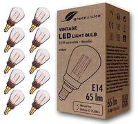 greenandco 10x Dimmable Vintage Design LED Bulb for Mood Lighting | E14 ST45 | Clear | 2.3W 65lm | 1800K Extra Warm White | 320° | 230V | Flicker-Free | Edison Bulb