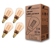 greenandco 4X Decorative LED Vintage Light Bulb | E14 ST45 | Amber | 2W 65lm | 1800K Extra Warm White | 320° | 230V | Flicker Free | Not Dimmable