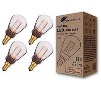 greenandco 4X dimmable E14 Vintage Bulbs ST45 Clear 2.3W 65lm 1800K | Low watt light bulbs, extra warm white, 320° beam angle, 230V, flicker free, dimmable, decorative light bulbs