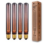 greenandco 4X Vintage Design LED Bulb for Mood Lighting | E27 T30 | Smoke | 2W 45lm | 1800K Extra Warm White | 320° | 230V | Flicker-Free | Non-dimmable | Edison Bulb