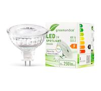 greenandco CRI 90+ dimmable LED Spot | MR16 GU5.3 | 3W 250lm | 2700K Warm White | COB LED | 38° | 12V AC/DC