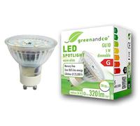 greenandco® CRI 90+ dimmable LED spot Replaces 36 Watt GU10 Halogen Spotlight, 5W 320 Lumen 3000K Warm White 110° 230V, no Flicker