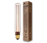 greenandco Decorative Dimmable LED Vintage Light Bulb | E27 T30 | Clear | 2.3W 65lm | 1800K Extra Warm White | 320° | 230V | Flicker Free
