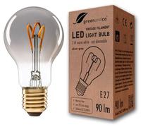 greenandco® E27 A60 LED Vintage Filament Bulb Silver Grey 3W 90lm 1800K Extra Warm White 360° 230V, no Flicker, not dimmable