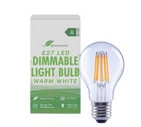 greenandco LED Filament Light Bulb | Clear | Dimmable | E27 A60 | 7.2W 1521lm | Replaces 100W | 3000K Warm White | 320° | 230V | Flicker Free | Energy Class A