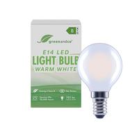 greenandco LED Filament Light Bulb | Frosted | CRI 90+ | E14 G45 | 3,8W 703lm | Replaces 50W | 2700K Warm White | 320° | 230V | Flicker Free | Energy Class B | Non-dimmable