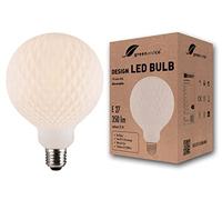 greenandco® Vintage Design LED Lamp Opal Diamonds Dimmable E27 G125 4W 350lm CRI90+ 3000K Flicker-Free for Mood Lighting Light Bulb Warm White 360° 230V 2 Year Guarantee