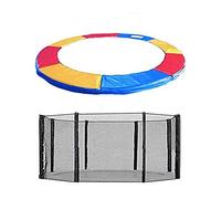 Greenbay Trampoline Replacement Safety Spring Cover Padding Pad + Safety Net Enclosure Surround Outside Netting 14 FT Foot Tri-Colour