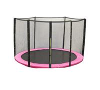 Greenbay Trampoline Replacement Safety Spring Cover Padding Pad + Safety Net Enclosure Surround Outside Netting 10 FT Foot Pink for 6 poles Trampoline