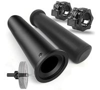 GreenBean 2PCS Olympic Adapter Sleeve 11.8" with Barbell Clamps 2", Converts 1" Standard to 2" Olympic Weight Plate Posts, Removable End Cap