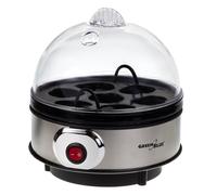 GreenBlue automatic egg cooker, 400W power, up to 7 eggs, measuring cup, 220-240V, 50 Hz, GB572, Schwarz/Silber