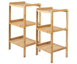 GreenBlue bamboo bathroom cabinet 370x330x780mm 3 shelves GB321 2 pieces