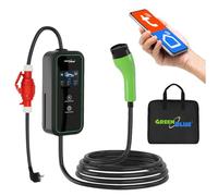 GreenBlue GB1100 Portable EV Charger Type 2, 11 kW, WiFi | Tuya & Smart Life App, IP65 Weather Resistant, 6.8 m Cable Length, Adjustable 6-16 A, Carrying Bag Included