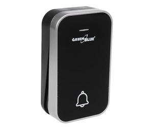 GreenBlue GB158 B Kinetic Wireless Bell Transmitter IP44 Battery-Free Black, Range up to 200m