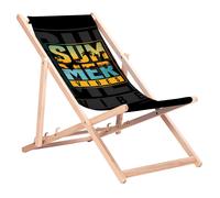 GreenBlue GB183 Beech Wooden Deck Chair Summer Vibes - Foldable 57x105 cm