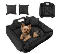 Green Blue GB240 Waterproof Dog Bed Dog cushion with hard-wearing cover Washable bed for dogs Soft cushions included (Black, External dimensions: 75x65 cm, Internal dimensions: 60x50 cm)