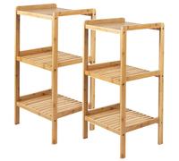 GreenBlue GB321 Bamboo Bathroom Shelf - 2 pcs, 3 Shelves, 370x330x780mm