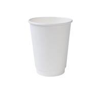 GREENBOX Cardboard Double Wall Coffee Drinking Cups Disposable Organic I Pack of 25 to Go Paper Cups White Blank 300 ml / 12 oz I 100% Biodegradable, Certified Compostable