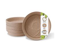 GREENBOX Cocoa Paper Baking Moulds Round 18 cm Diameter Height 2.5 cm Cheesecake Mould Ovenproof Bowls Brown I Quiche Moulds Small I Tart Moulds I Flat Paper Baking Moulds with Elegant Structure Pack