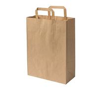 GREENBOX Environmentally Friendly Paper Carrier Bags Large I Paper Bags Gift Bags Paper Carrier Bags Biodegradable Compostable I 25 x Brown Paper Bags 26 x 12 x 35 cm
