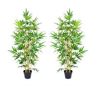 GreenBrokers 2X Artificial Bamboo Trees (140Cm)