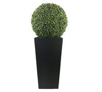GreenBrokers 40Cm Boxwood Topiary Ball In Tall Black Tin Planter (95Cm)