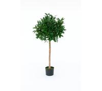 Greenbrokers Artificial Bay, Topiary Faux Tree, Premium Quality Real Wood Trunk and Natural Appearance Leaves and Brown Berries, UV Protected, Indoor and Outdoor Use, Green, 4ft (120cm)
