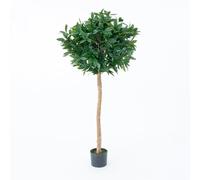 GreenBrokers Artificial Bay, Topiary Faux Trees, Premium Quality Real Wood Trunk and Natural Appearance Leaves and Berries, UV Protected, Indoor and Outdoor Use, 5ft (150cm)