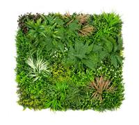 Greenbrokers Artificial Green Plant Wall Hedge With Mixed Green Pink Leaf Foliage-Uv Stable (Pack Of 1) (1M X 1M)
