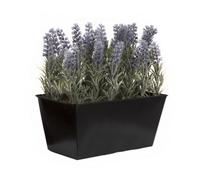 GreenBrokers Artificial Lavender In Black Tin Planter 30Cm, Lifelike, Maintenance-Free Decor, Perfect For Home, Office, Balcony, Patio