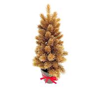 GreenBrokers Artificial Mini Christmas Tree with LED Lights in Pot 50cm/20in, Gold 20