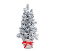 GreenBrokers Artificial Mini Silver Christmas Tree with LED Lights in Pot 43cm/17in