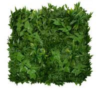 GreenBrokers Artificial Premium Quality Green Wall Hedge With Dark Leaf Foliage And Red Flowers (1M X 1M) Uv Stable Vertical Garden Pack Of 4