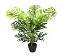 Greenbrokers Artificial Real Touch Phoenix Palm Tree In Black Pot-Uv Stable Ideal For 3Ft/94Cm