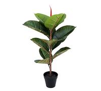 GreenBrokers Artificial Real Touch Rubber Tree x 13 leaves 70cm