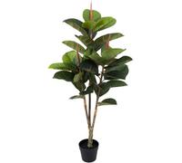 Greenbrokers Artificial Real Touch Rubber Tree X 33 Leaves 120Cm