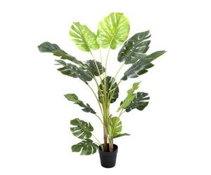 GreenBrokers Artificial Tropical Monstera Tree In Black Pot 150Cm