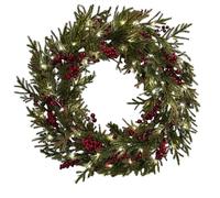 GreenBrokers Christmas Hanging Wreath with Lights | 56cm Artificial Holiday Wreath with Lights | Festive Christmas Decor for Doors, Walls & Mantels | Indoor & Outdoor Use