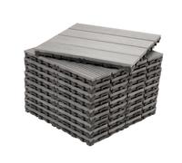 GreenBrokers Dekco Pack Of 10 Grey Composite Decking Interlocking Tiles 30Cm X 30Cm