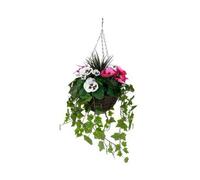 GreenBrokers Pansy With Ivy Vine In Hanging Basket (Anti-Uv)(25Cm Diameter Basket) Pink & White