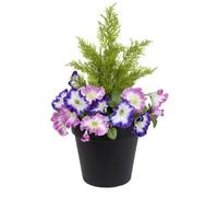 GreenBrokers Pink & Purple Petunia Black Patio Planter 60Cm/24In