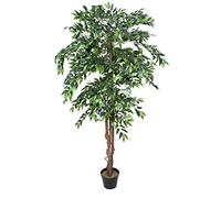 Greenbrokers Artificial Ficus Weeping Fig Tree Potted Plant 180Cm/6Ft
