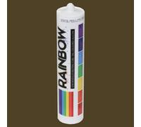 GreenBrokers Rainbow Ral 8014 Sepia Brown Coloured Silicone Sealant 300Ml Durable & Anti-Mould For Kitchen, Bathroom & Showers