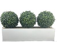 GreenBrokers Topiary Ball (54Cm) Metal Window Box White, Triple